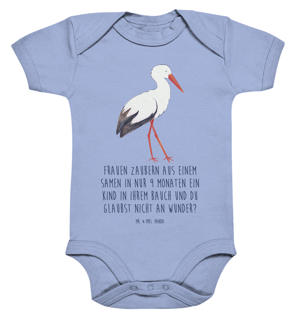 Organic Baby Body Storch Babykleidung, Babystrampler, Strampler, Wickelbody, Baby Erstausstattung, Junge, Mädchen, Tiermotive, Gute Laune, lustige Sprüche, Tiere, Storch, Störche, Schwangerschaft, Geburt, Mutter, Mütter, Mutter werden, Schwanger, Babybauch, Baby
