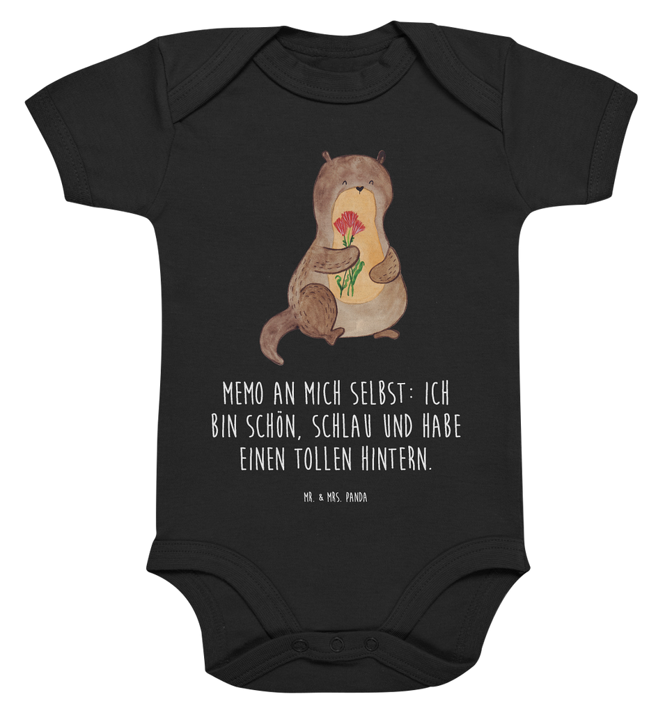 Organic Baby Body Otter Blumenstrauß Babykleidung, Babystrampler, Strampler, Wickelbody, Baby Erstausstattung, Junge, Mädchen, Otter, Fischotter, Seeotter, Otter Seeotter See Otter
