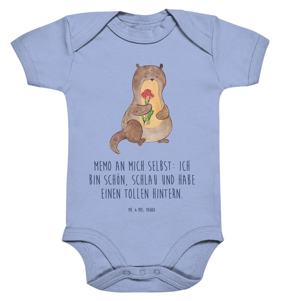 Organic Baby Body Otter Blumenstrauß Babykleidung, Babystrampler, Strampler, Wickelbody, Baby Erstausstattung, Junge, Mädchen, Otter, Fischotter, Seeotter, Otter Seeotter See Otter