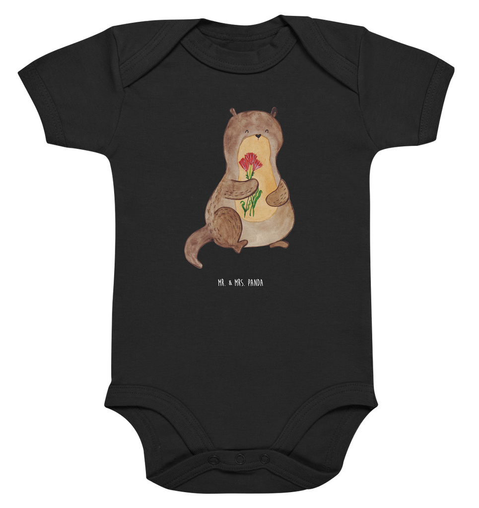 Organic Baby Body Otter Blumenstrauß Babykleidung, Babystrampler, Strampler, Wickelbody, Baby Erstausstattung, Junge, Mädchen, Otter, Fischotter, Seeotter, Otter Seeotter See Otter