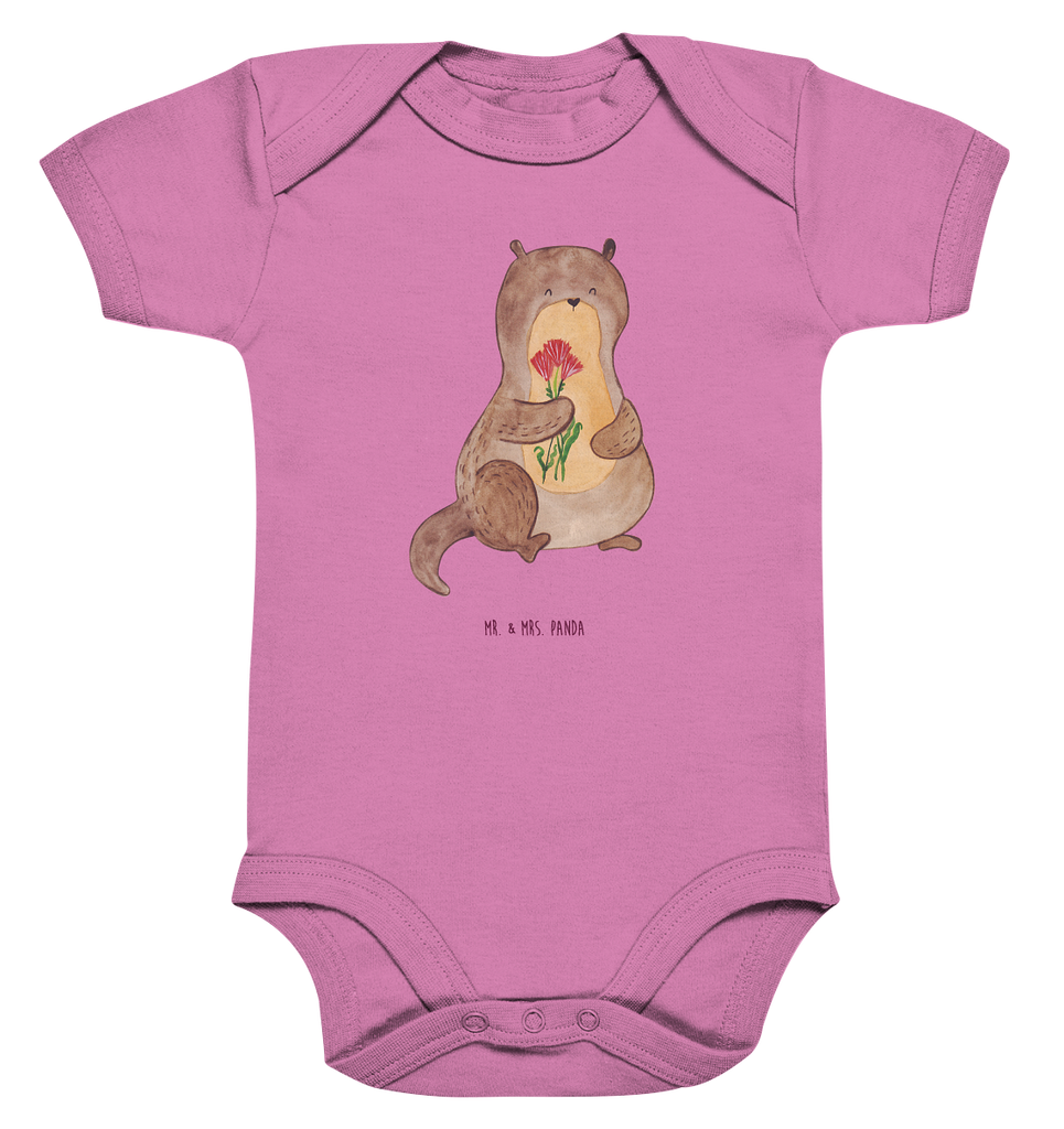 Organic Baby Body Otter Blumenstrauß Babykleidung, Babystrampler, Strampler, Wickelbody, Baby Erstausstattung, Junge, Mädchen, Otter, Fischotter, Seeotter, Otter Seeotter See Otter
