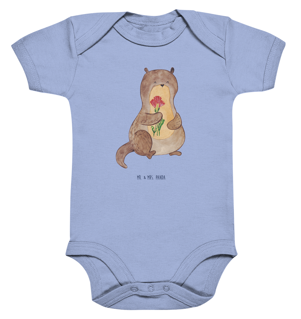Organic Baby Body Otter Blumenstrauß Babykleidung, Babystrampler, Strampler, Wickelbody, Baby Erstausstattung, Junge, Mädchen, Otter, Fischotter, Seeotter, Otter Seeotter See Otter