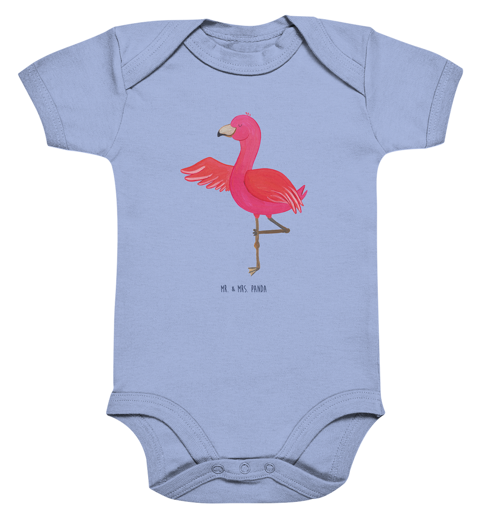 Organic Baby Body Flamingo Yoga Babykleidung, Babystrampler, Strampler, Wickelbody, Baby Erstausstattung, Junge, Mädchen, Flamingo, Vogel, Yoga, Namaste, Achtsamkeit, Yoga-Übung, Entspannung, Ärger, Aufregen, Tiefenentspannung