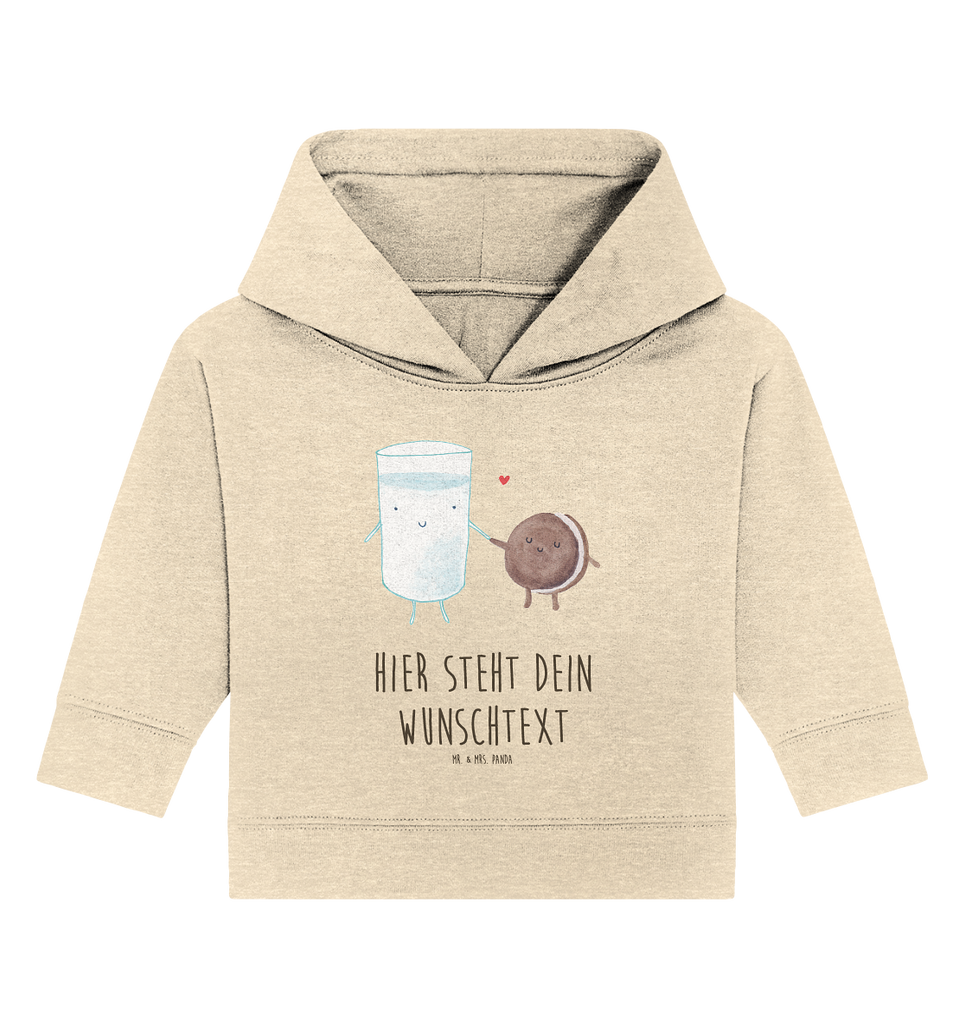 Personalisierter Baby Hoodie Milch & Keks Personalisierter Baby Hoodie, Baby Hoodie mit Namen, Babyhoodie Wunschtext, Tiermotive, Gute Laune, lustige Sprüche, Tiere, Milk, Cookie, Milch, Keks, Kekse, Kaffee, Einladung Frühstück, Motiv süß, romantisch, perfektes Paar