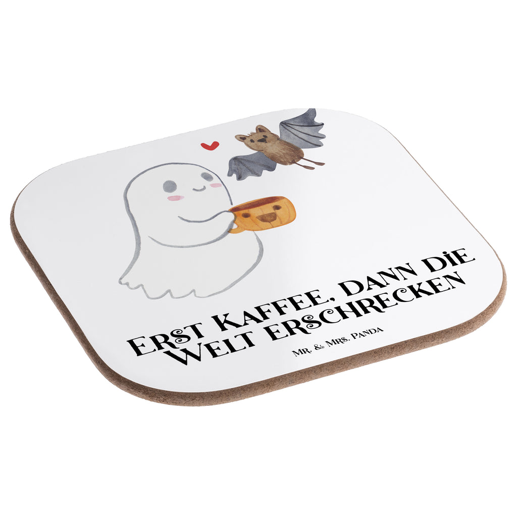 Quadratische Untersetzer Gespenst Kaffee