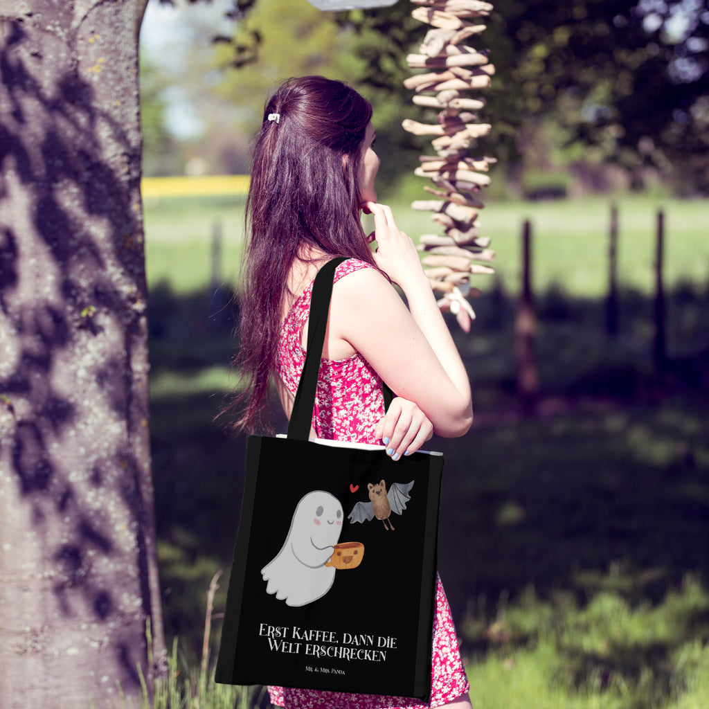 Tragetasche Gespenst Kaffee Beuteltasche, Beutel, Einkaufstasche, Jutebeutel, Stoffbeutel, Halloween, Deko, Martinssingen, Dekoration, Geschenke, Schenken, Gespenst, Kaffee