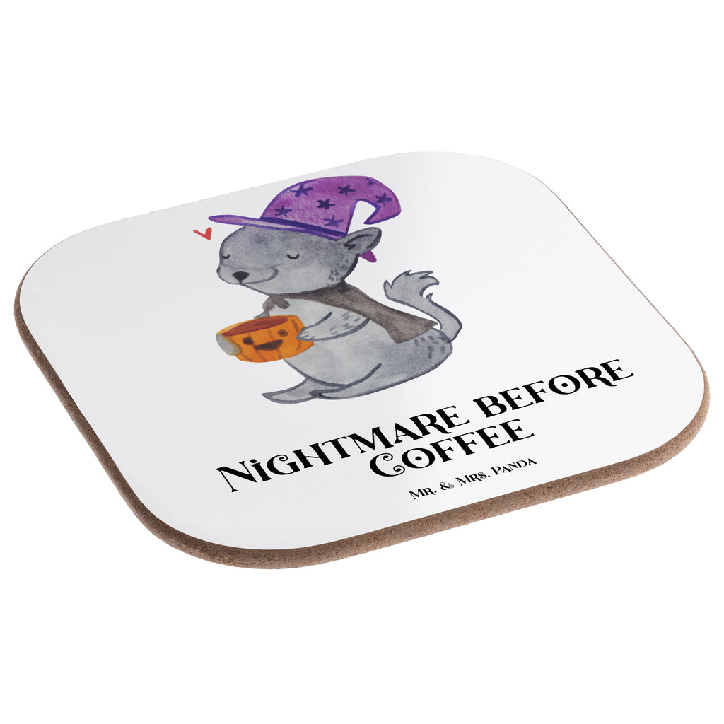 Quadratische Untersetzer Kater Kaffee Bierdeckel, Glasuntersetzer, Untersetzer Gläser, Getränkeuntersetzer, Halloween, Deko, Martinssingen, Dekoration, Geschenke, Schenken, Hexe, Kater, Kaffee, Magie