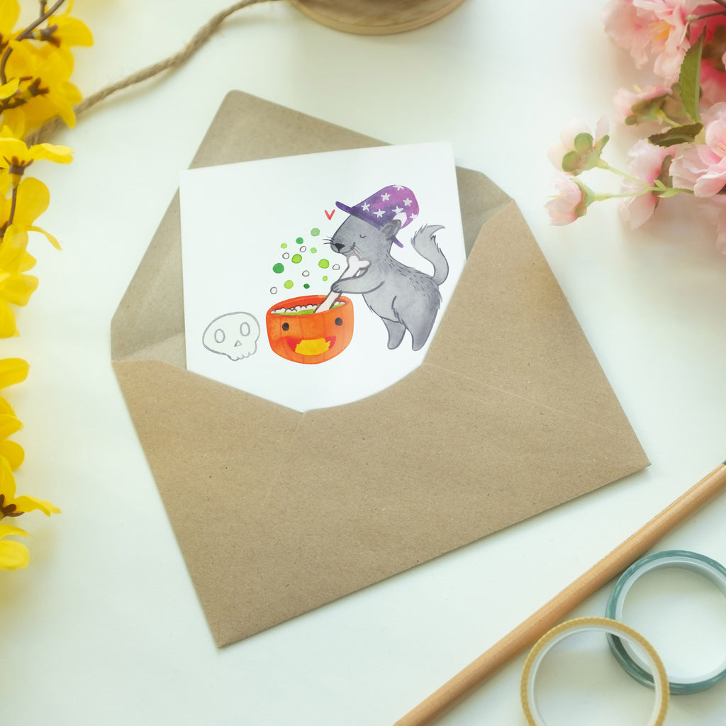 Grußkarte Kater Hexenkessel Klappkarte, Einladungskarte, Glückwunschkarte, Hochzeitskarte, Geburtstagskarte, Karte, Halloween, Deko, Martinssingen, Dekoration, Geschenke, Schenken, Hexe, Kater, Hexenkessel, Zaubertrank
