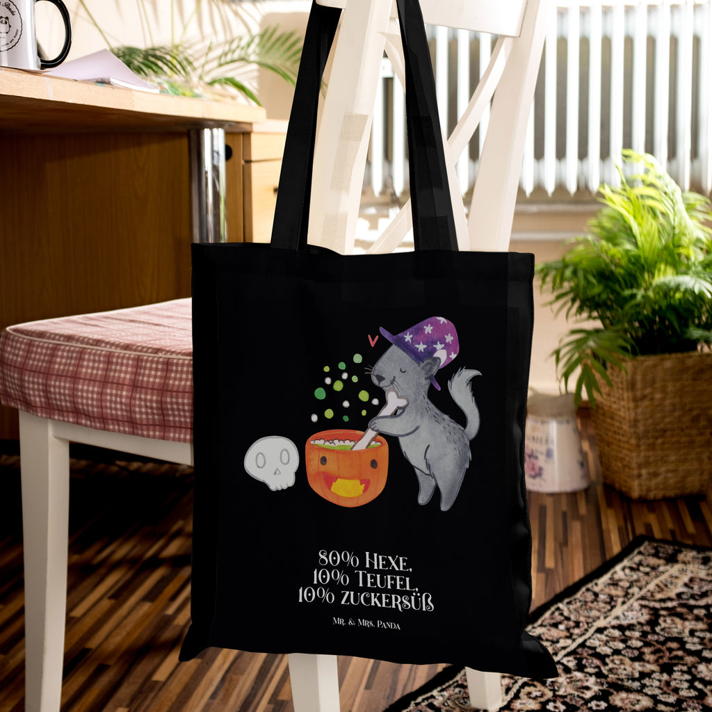 Tragetasche Kater Hexenkessel Beuteltasche, Beutel, Einkaufstasche, Jutebeutel, Stoffbeutel, Halloween, Deko, Martinssingen, Dekoration, Geschenke, Schenken, Hexe, Kater, Hexenkessel, Zaubertrank