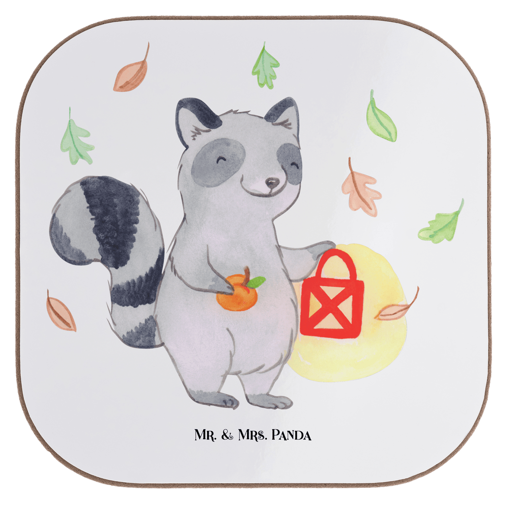 Quadratische Untersetzer Waschbär Laterne Bierdeckel, Glasuntersetzer, Untersetzer Gläser, Getränkeuntersetzer, Halloween, Deko, Martinssingen, Dekoration, Geschenke, Schenken, Halloween Deko, Trick or Treat, Süßes sonst gibt's saures, Waschbär, Laterne, Herbst