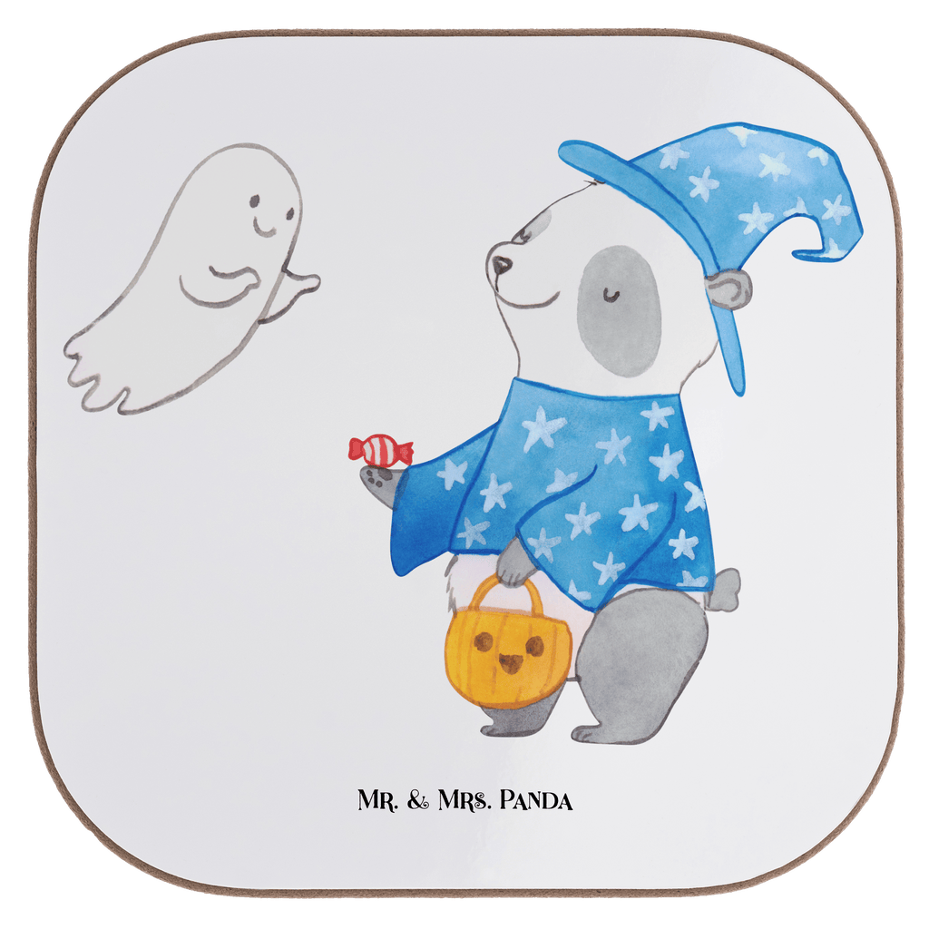 Quadratische Untersetzer Panda Zauberer Bierdeckel, Glasuntersetzer, Untersetzer Gläser, Getränkeuntersetzer, Halloween, Deko, Martinssingen, Dekoration, Geschenke, Schenken, Halloween Deko, Trick or Treat, Süßes sonst gibt's saures, Panda, Zauberer, Gespenst