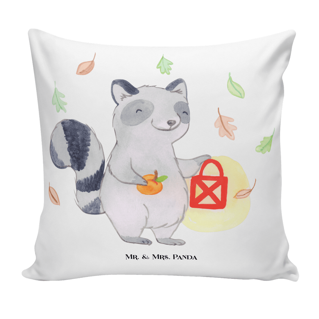 40x40 Kissen Waschbär Laterne Kissenhülle, Kopfkissen, Sofakissen, Dekokissen, Motivkissen, Halloween, Deko, Martinssingen, Dekoration, Geschenke, Schenken, Halloween Deko, Trick or Treat, Süßes sonst gibt's saures, Waschbär, Laterne, Herbst
