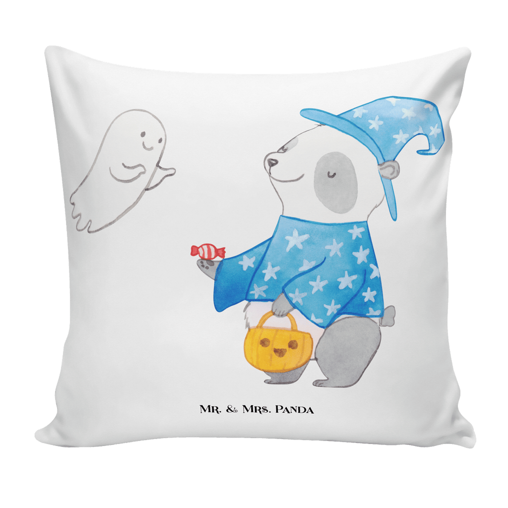 40x40 Kissen Panda Zauberer Kissenhülle, Kopfkissen, Sofakissen, Dekokissen, Motivkissen, Halloween, Deko, Martinssingen, Dekoration, Geschenke, Schenken, Halloween Deko, Trick or Treat, Süßes sonst gibt's saures, Panda, Zauberer, Gespenst