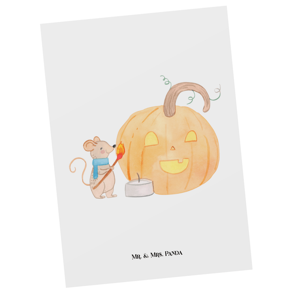 Postkarte Kürbis Maus