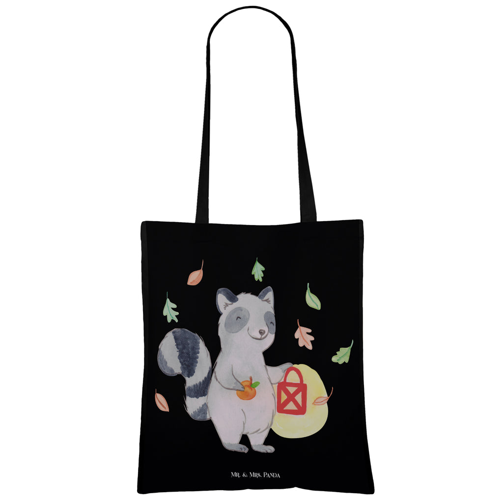 Tragetasche Waschbär Laterne Beuteltasche, Beutel, Einkaufstasche, Jutebeutel, Stoffbeutel, Halloween, Deko, Martinssingen, Dekoration, Geschenke, Schenken, Halloween Deko, Trick or Treat, Süßes sonst gibt's saures, Waschbär, Laterne, Herbst