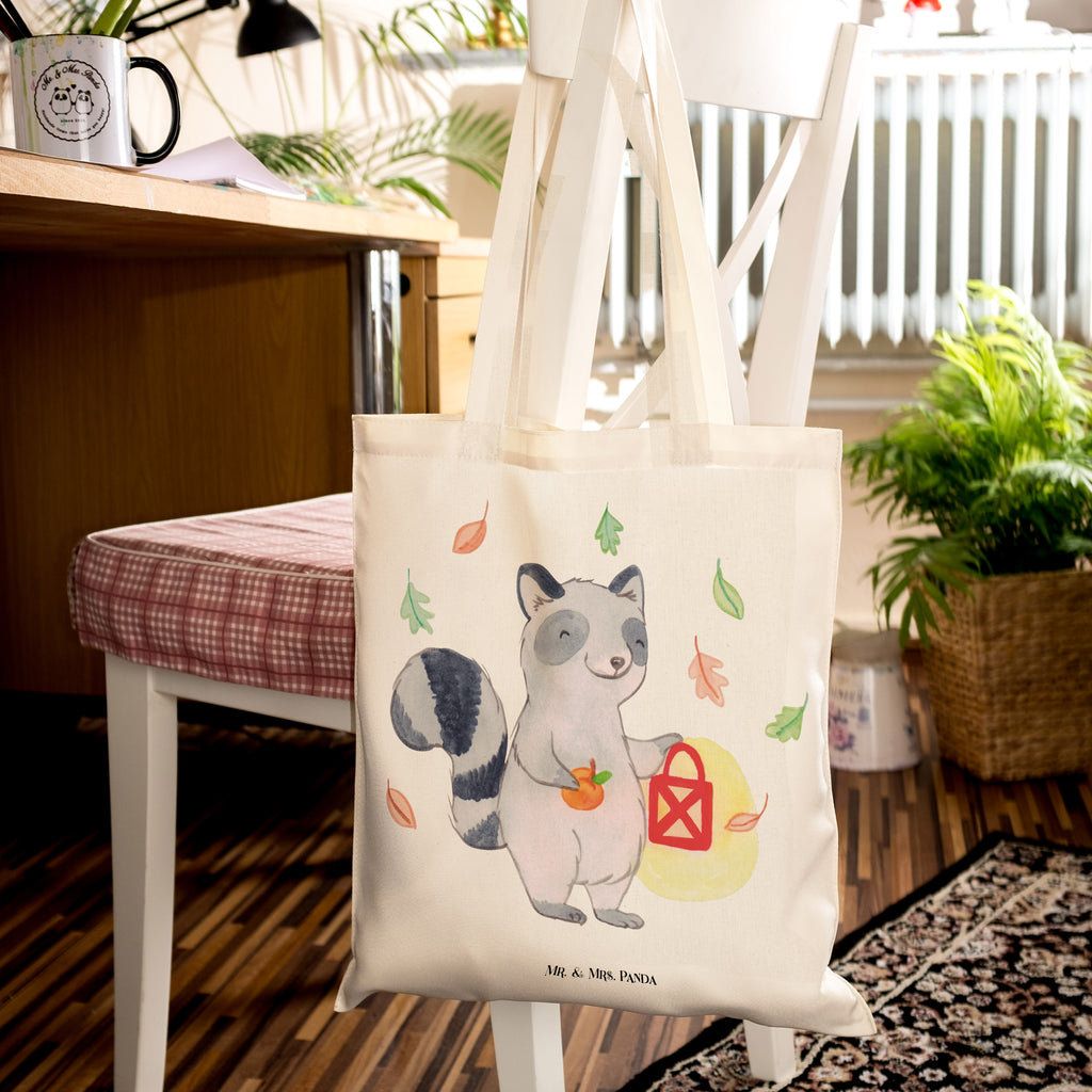 Tragetasche Waschbär Laterne Beuteltasche, Beutel, Einkaufstasche, Jutebeutel, Stoffbeutel, Halloween, Deko, Martinssingen, Dekoration, Geschenke, Schenken, Halloween Deko, Trick or Treat, Süßes sonst gibt's saures, Waschbär, Laterne, Herbst