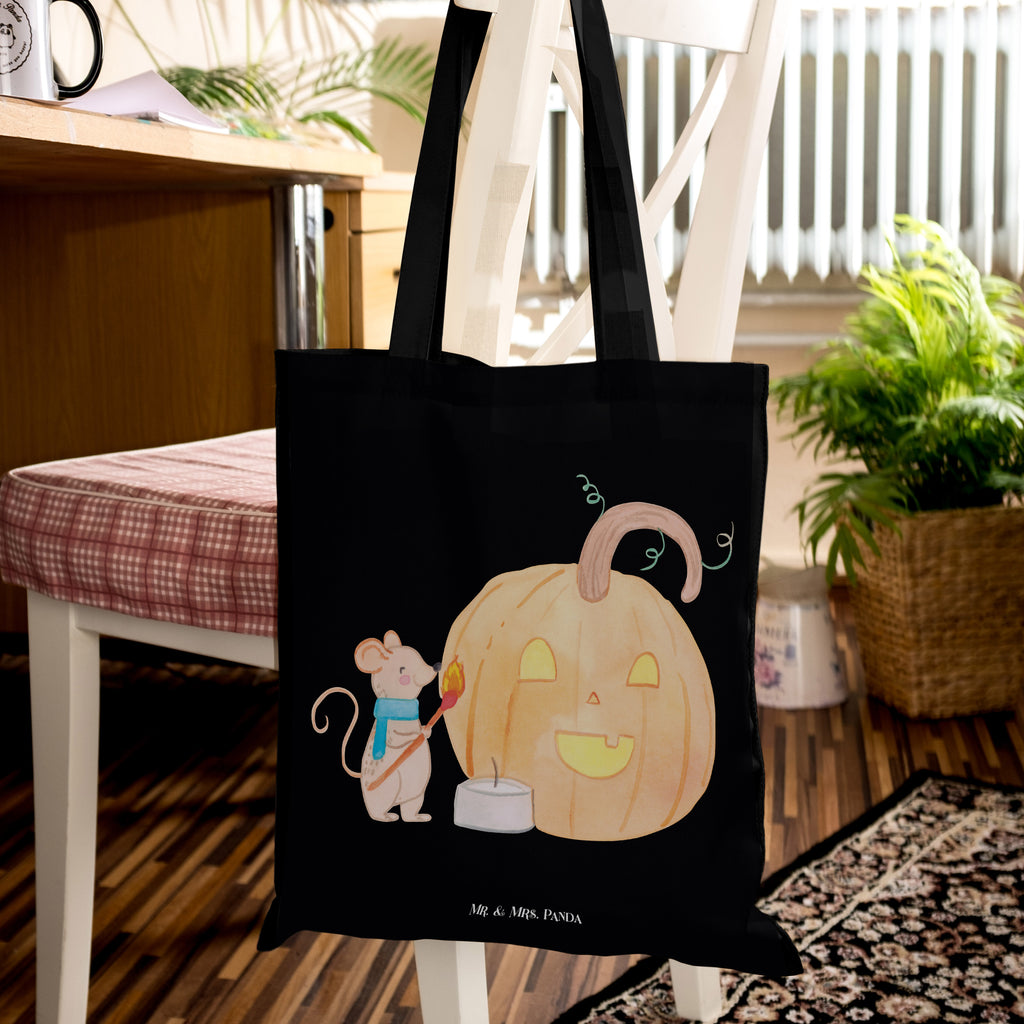 Tragetasche Kürbis Maus Beuteltasche, Beutel, Einkaufstasche, Jutebeutel, Stoffbeutel, Halloween, Deko, Martinssingen, Dekoration, Geschenke, Schenken, Halloween Deko, Trick or Treat, Süßes sonst gibt's saures, Maus, Kürbis, Kerzen