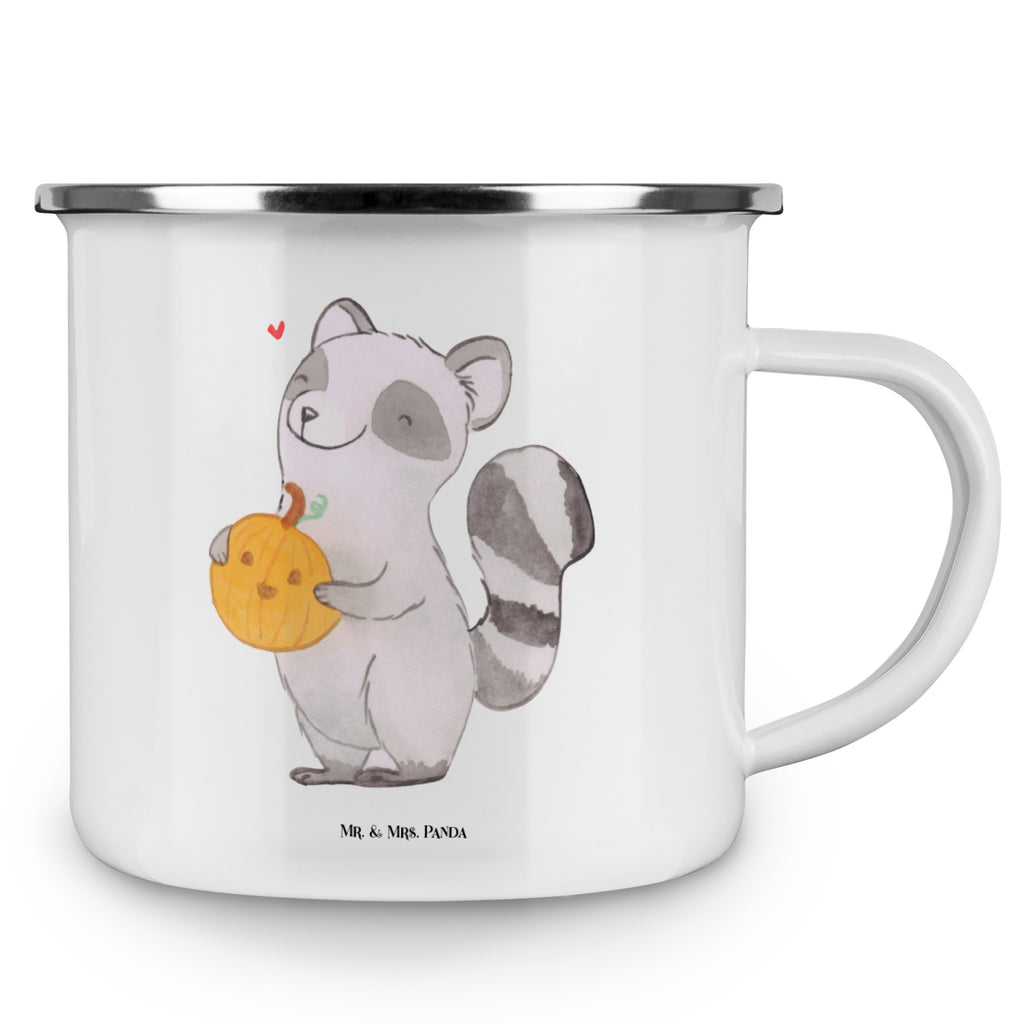 Camping Emaille Tasse Waschbär Kürbis Campingtasse, Trinkbecher, Metalltasse, Outdoor Tasse, Emaille Trinkbecher, Blechtasse Outdoor, Emaille Campingbecher, Edelstahl Trinkbecher, Metalltasse für Camping, Kaffee Blechtasse, Camping Tasse Metall, Halloween, Deko, Martinssingen, Dekoration, Geschenke, Schenken, Halloween Deko, Trick or Treat, Süßes sonst gibt's saures, Waschbär, Kürbis