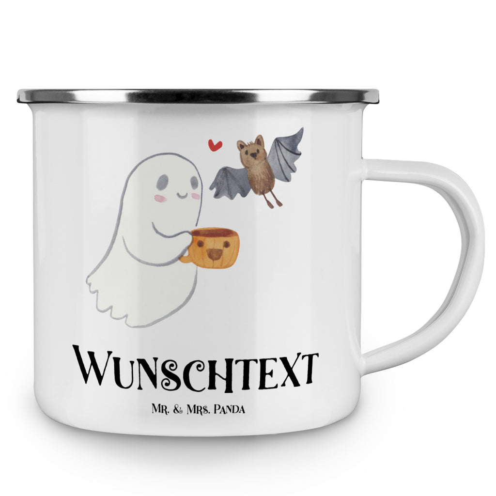 Personalisierte Emaille Tasse Gespenst Kaffee Emaille Tasse personalisiert, Emaille Tasse mit Namen, Campingtasse personalisiert, Namenstasse, Campingtasse bedrucken, Campinggeschirr personalsisert, Halloween, Deko, Martinssingen, Dekoration, Geschenke, Schenken, Gespenst, Kaffee