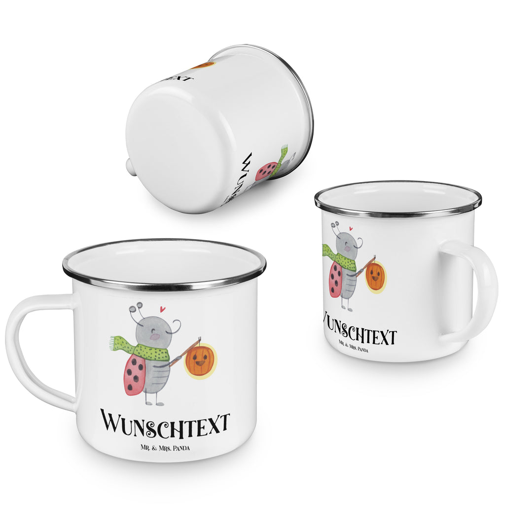 Personalisierte Emaille Tasse Smörle Laterne Emaille Tasse personalisiert, Emaille Tasse mit Namen, Campingtasse personalisiert, Namenstasse, Campingtasse bedrucken, Campinggeschirr personalsisert, Halloween, Deko, Martinssingen, Dekoration, Geschenke, Schenken, Laterne, Herbst, Smörle, Marienkäfer