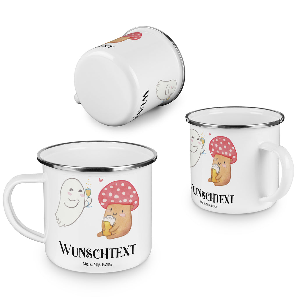 Personalisierte Emaille Tasse Gespenst  Prost Emaille Tasse personalisiert, Emaille Tasse mit Namen, Campingtasse personalisiert, Namenstasse, Campingtasse bedrucken, Campinggeschirr personalsisert, Halloween, Deko, Martinssingen, Dekoration, Geschenke, Schenken, Gespenst, Fliegenpilz, Pils, Sekt, Bier