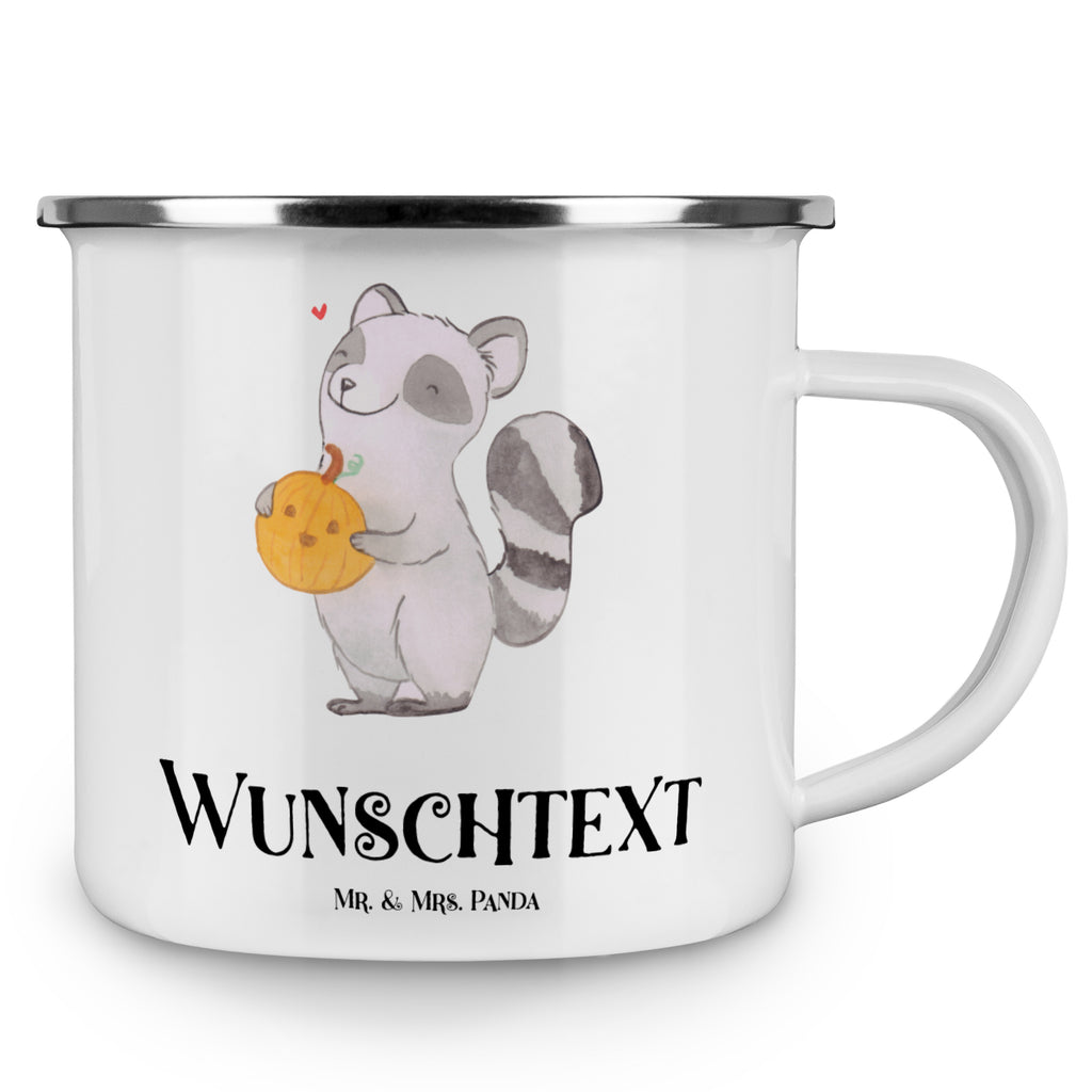 Personalisierte Emaille Tasse Waschbär Kürbis Emaille Tasse personalisiert, Emaille Tasse mit Namen, Campingtasse personalisiert, Namenstasse, Campingtasse bedrucken, Campinggeschirr personalsisert, Halloween, Deko, Martinssingen, Dekoration, Geschenke, Schenken, Halloween Deko, Trick or Treat, Süßes sonst gibt's saures, Waschbär, Kürbis