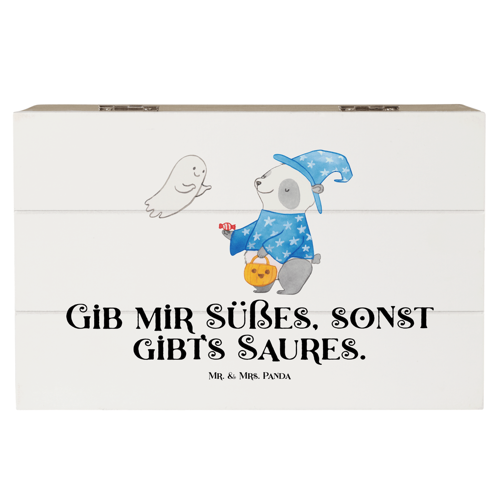 Holzkiste Panda Zauberer Holzkiste, Kiste, Schatzkiste, Truhe, Schatulle, XXL, Erinnerungsbox, Erinnerungskiste, Dekokiste, Aufbewahrungsbox, Halloween, Deko, Martinssingen, Dekoration, Geschenke, Schenken, Halloween Deko, Trick or Treat, Süßes sonst gibt's saures, Panda, Zauberer, Gespenst