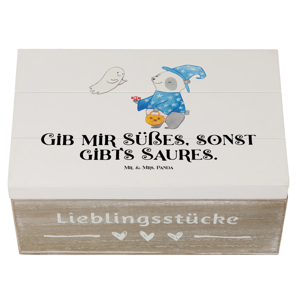 Holzkiste Panda Zauberer Holzkiste, Kiste, Schatzkiste, Truhe, Schatulle, XXL, Erinnerungsbox, Erinnerungskiste, Dekokiste, Aufbewahrungsbox, Halloween, Deko, Martinssingen, Dekoration, Geschenke, Schenken, Halloween Deko, Trick or Treat, Süßes sonst gibt's saures, Panda, Zauberer, Gespenst