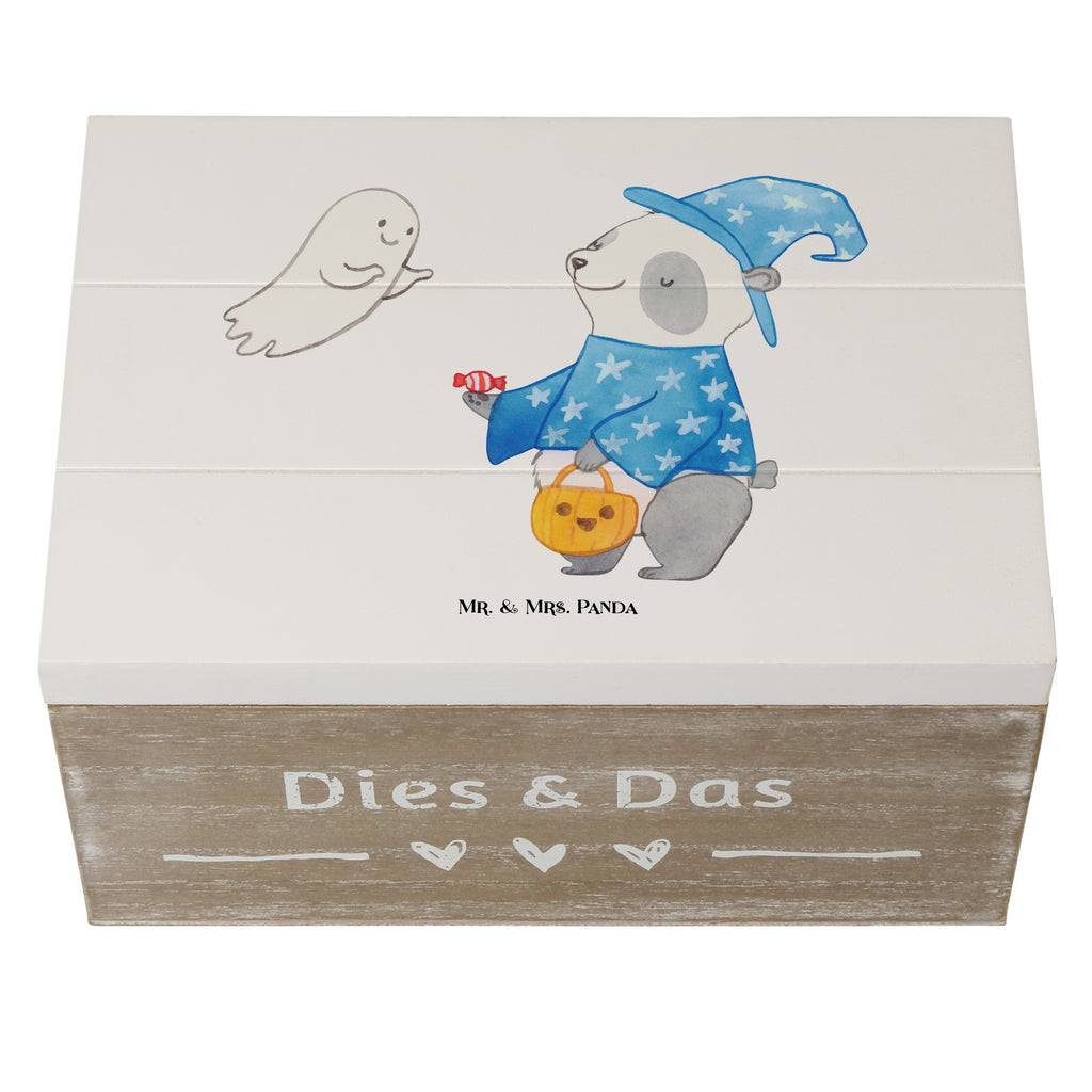 Holzkiste Panda Zauberer Holzkiste, Kiste, Schatzkiste, Truhe, Schatulle, XXL, Erinnerungsbox, Erinnerungskiste, Dekokiste, Aufbewahrungsbox, Halloween, Deko, Martinssingen, Dekoration, Geschenke, Schenken, Halloween Deko, Trick or Treat, Süßes sonst gibt's saures, Panda, Zauberer, Gespenst