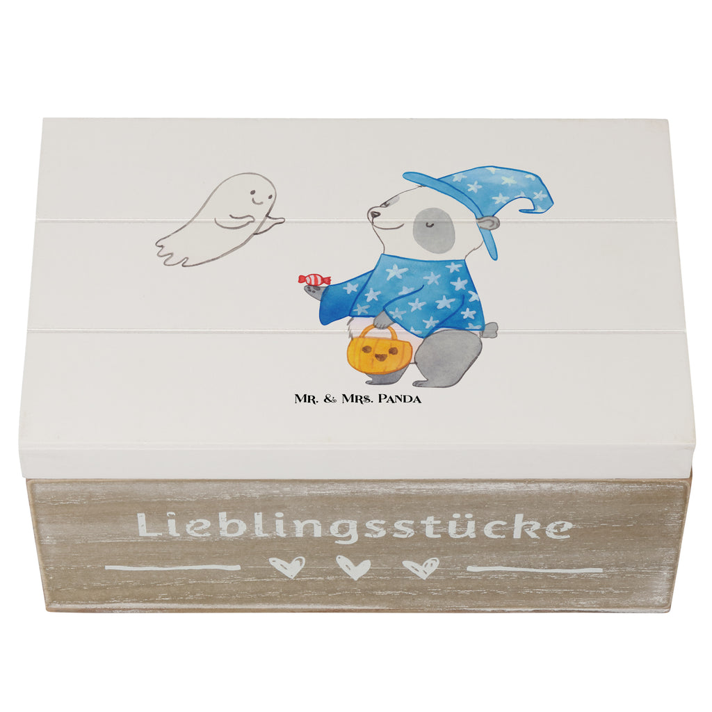 Holzkiste Panda Zauberer Holzkiste, Kiste, Schatzkiste, Truhe, Schatulle, XXL, Erinnerungsbox, Erinnerungskiste, Dekokiste, Aufbewahrungsbox, Halloween, Deko, Martinssingen, Dekoration, Geschenke, Schenken, Halloween Deko, Trick or Treat, Süßes sonst gibt's saures, Panda, Zauberer, Gespenst