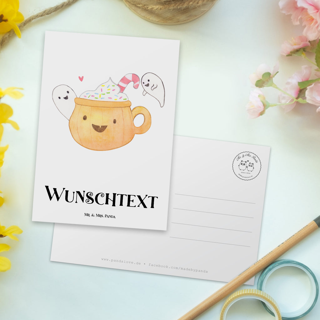 Personalisierte Postkarte Kaffee Gespenst Postkarte mit Namen, Postkarte bedrucken, Postkarte mit Wunschtext, Postkarte personalisierbar, Geschenkkarte mit Namen, Grußkarte mit Namen, Karte mit Namen, Einladung mit Namen, Ansichtskarte mit Namen, Geschenkkarte mit Wunschtext, Grußkarte mit Wunschtext, Karte mit Wunschtext, Einladung mit Wunschtext, Ansichtskarte mit Wunschtext, Halloween, Deko, Martinssingen, Dekoration, Geschenke, Schenken, Halloween Deko, Trick or Treat, Süßes sonst gibt's saures, Pumpkin spiced Latte, Kaffee, Gespenst