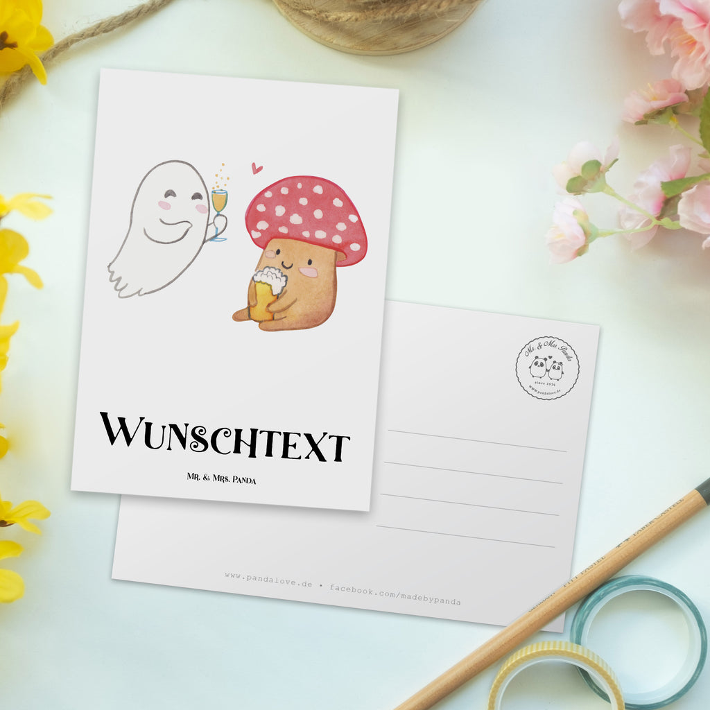 Personalisierte Postkarte Gespenst  Prost Postkarte mit Namen, Postkarte bedrucken, Postkarte mit Wunschtext, Postkarte personalisierbar, Geschenkkarte mit Namen, Grußkarte mit Namen, Karte mit Namen, Einladung mit Namen, Ansichtskarte mit Namen, Geschenkkarte mit Wunschtext, Grußkarte mit Wunschtext, Karte mit Wunschtext, Einladung mit Wunschtext, Ansichtskarte mit Wunschtext, Halloween, Deko, Martinssingen, Dekoration, Geschenke, Schenken, Gespenst, Fliegenpilz, Pils, Sekt, Bier