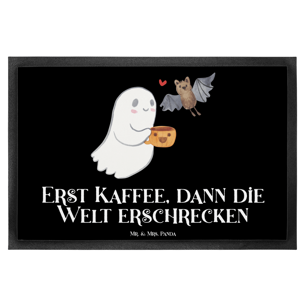 Fußmatte Gespenst Kaffee Türvorleger, Schmutzmatte, Fußabtreter, Matte, Schmutzfänger, Fußabstreifer, Schmutzfangmatte, Türmatte, Motivfußmatte, Haustürmatte, Vorleger, Halloween, Deko, Martinssingen, Dekoration, Geschenke, Schenken, Gespenst, Kaffee