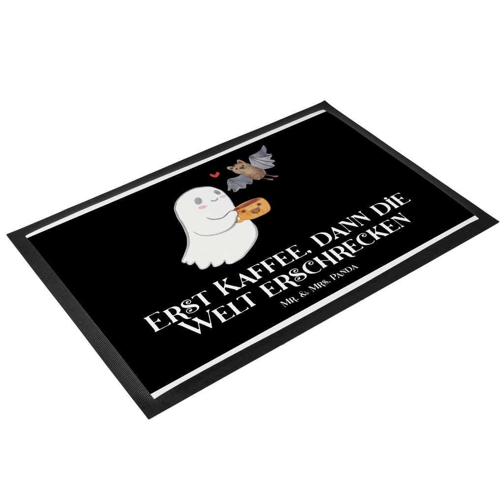 Fußmatte Gespenst Kaffee Türvorleger, Schmutzmatte, Fußabtreter, Matte, Schmutzfänger, Fußabstreifer, Schmutzfangmatte, Türmatte, Motivfußmatte, Haustürmatte, Vorleger, Halloween, Deko, Martinssingen, Dekoration, Geschenke, Schenken, Gespenst, Kaffee