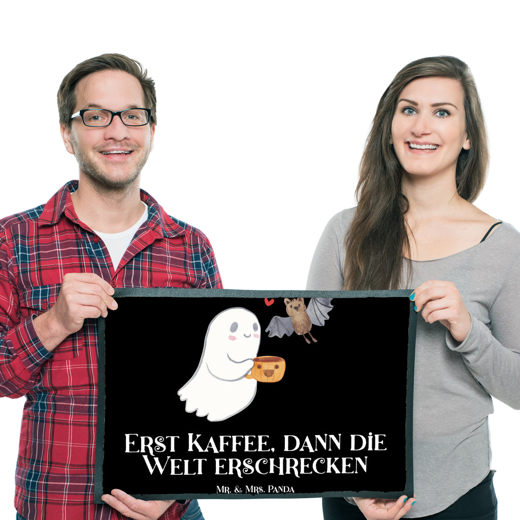 Fußmatte Gespenst Kaffee Türvorleger, Schmutzmatte, Fußabtreter, Matte, Schmutzfänger, Fußabstreifer, Schmutzfangmatte, Türmatte, Motivfußmatte, Haustürmatte, Vorleger, Halloween, Deko, Martinssingen, Dekoration, Geschenke, Schenken, Gespenst, Kaffee
