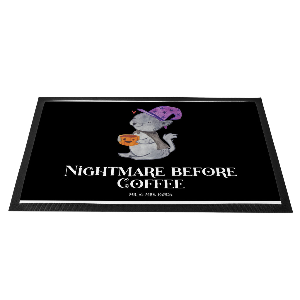 Fußmatte Kater Kaffee Türvorleger, Schmutzmatte, Fußabtreter, Matte, Schmutzfänger, Fußabstreifer, Schmutzfangmatte, Türmatte, Motivfußmatte, Haustürmatte, Vorleger, Halloween, Deko, Martinssingen, Dekoration, Geschenke, Schenken, Hexe, Kater, Kaffee, Magie