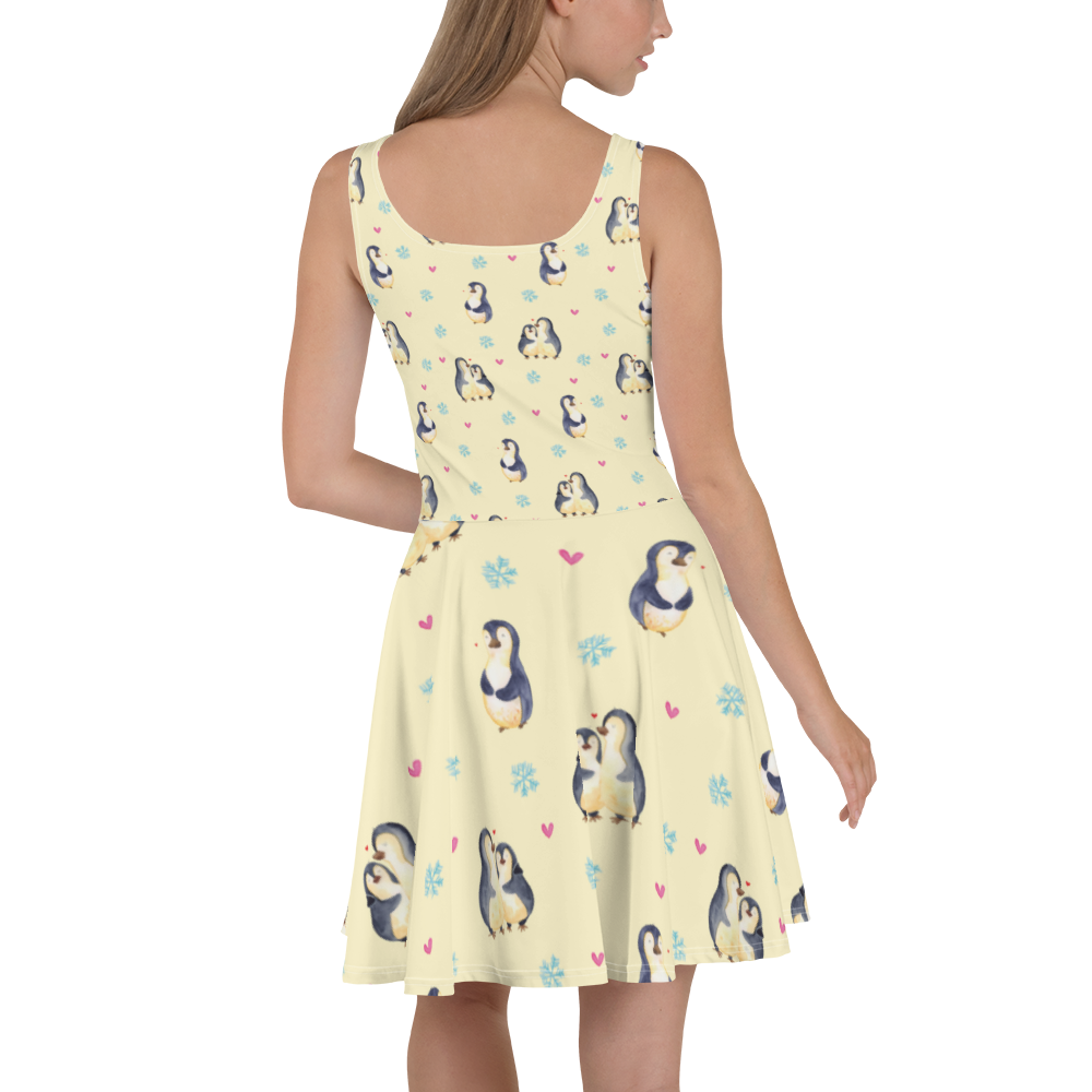 Sommerkleid Pinguin umarmend Sommerkleid, Kleid, Skaterkleid, Pinguin, Liebe, Liebespaar, Liebesbeweis, Liebesgeschenk, Verlobung, Jahrestag, Hochzeitstag, Hochzeit, Hochzeitsgeschenk
