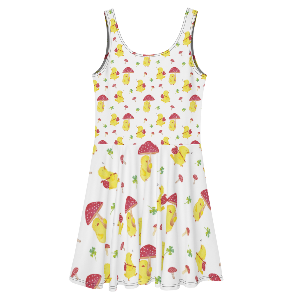 Sommerkleid Küken Fliegenpilz Sommerkleid, Kleid, Skaterkleid, Ostern, Osterhase, Ostergeschenke, Osternest, Osterdeko, Geschenk zu Ostern, Küken, Fliegenpilz, Glückspilz, Frohe Ostern, Ostergrüße