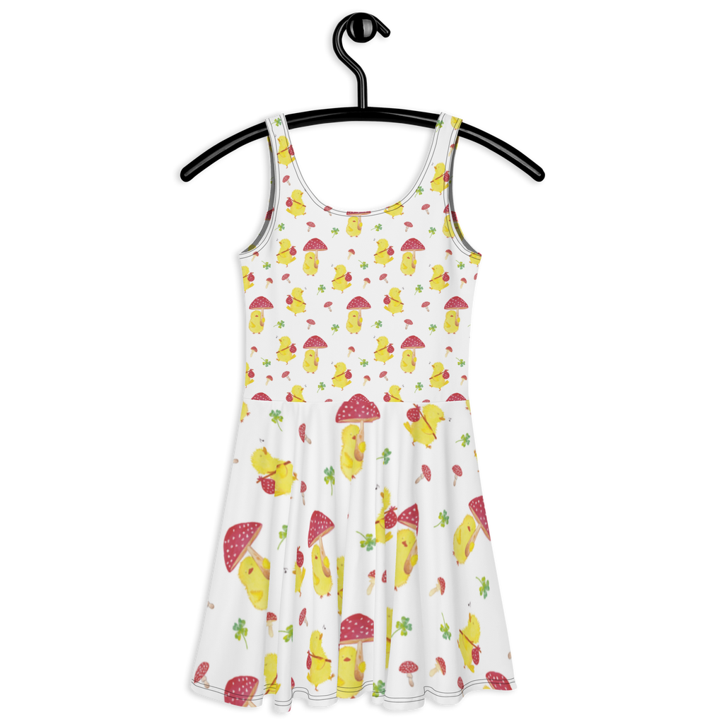 Sommerkleid Küken Fliegenpilz Sommerkleid, Kleid, Skaterkleid, Ostern, Osterhase, Ostergeschenke, Osternest, Osterdeko, Geschenk zu Ostern, Küken, Fliegenpilz, Glückspilz, Frohe Ostern, Ostergrüße