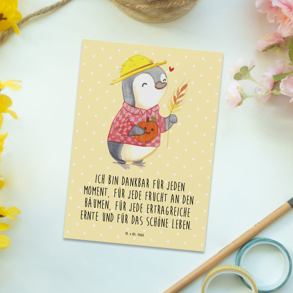 Postkarte Erntedankfest Pinguin Geschenkkarte, Grußkarte, Karte, Einladung, Ansichtskarte, Geburtstagskarte, Einladungskarte, Erntedank, Erntedankfest, Erntedank 2023, Erntedank Kindergarten, Erntedankspruch, Erntedank Sprüche, Erntedankfest deko, Erntedank Deko, Erntedank mit Kindern, Thanksgiving, Kürbis, Dankbarkeits Spruch, Herbst Motiv