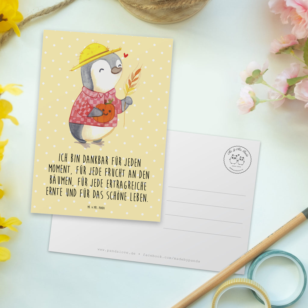 Postkarte Erntedankfest Pinguin Geschenkkarte, Grußkarte, Karte, Einladung, Ansichtskarte, Geburtstagskarte, Einladungskarte, Erntedank, Erntedankfest, Erntedank 2023, Erntedank Kindergarten, Erntedankspruch, Erntedank Sprüche, Erntedankfest deko, Erntedank Deko, Erntedank mit Kindern, Thanksgiving, Kürbis, Dankbarkeits Spruch, Herbst Motiv
