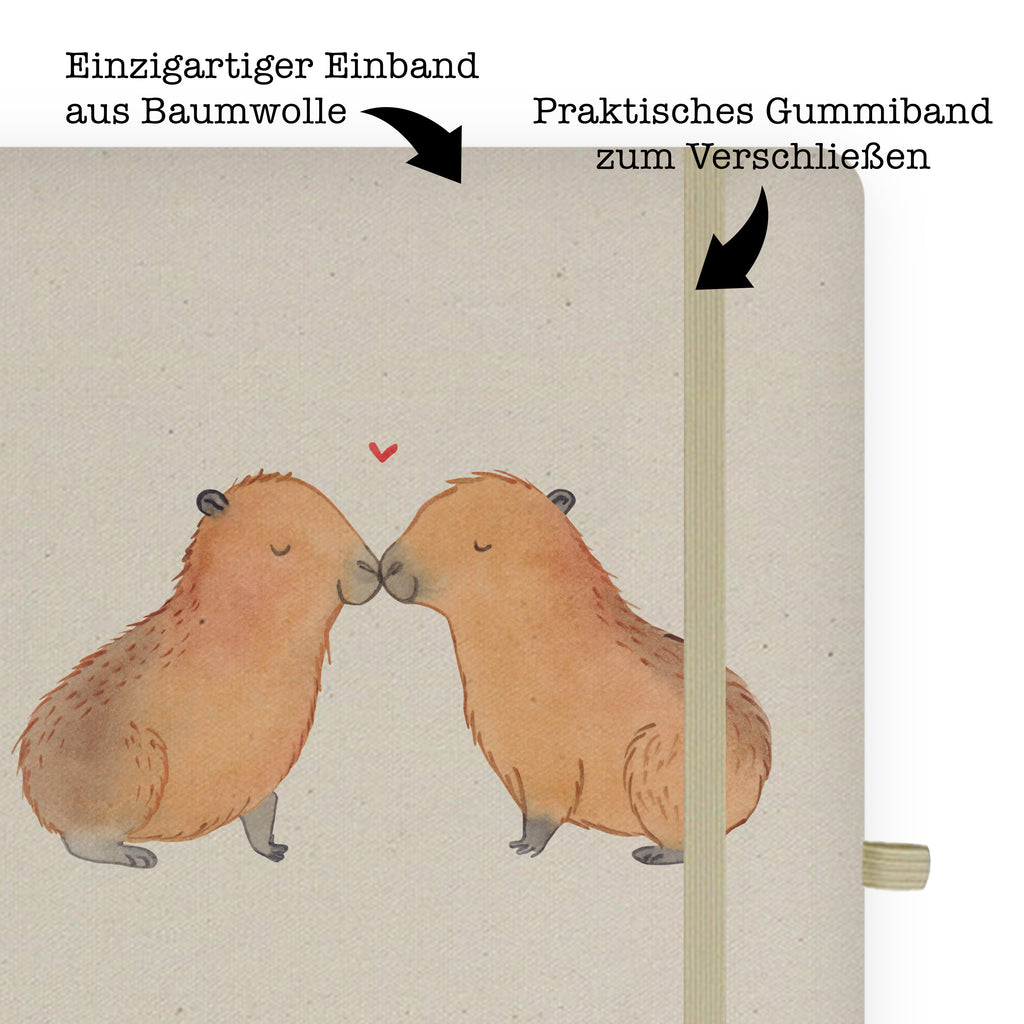 DIN A5 Baumwoll Notizbuch Capybara Liebe