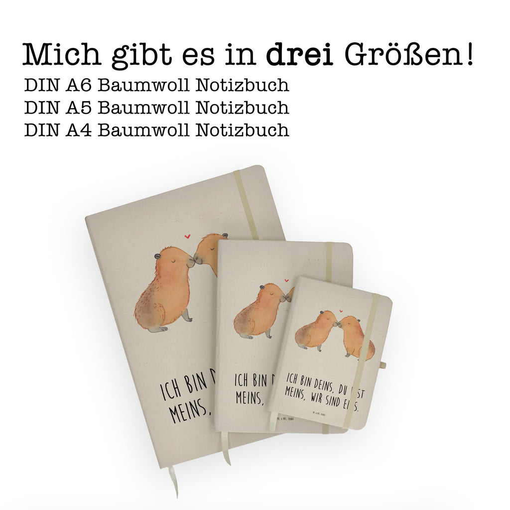 DIN A5 Baumwoll Notizbuch Capybara Liebe