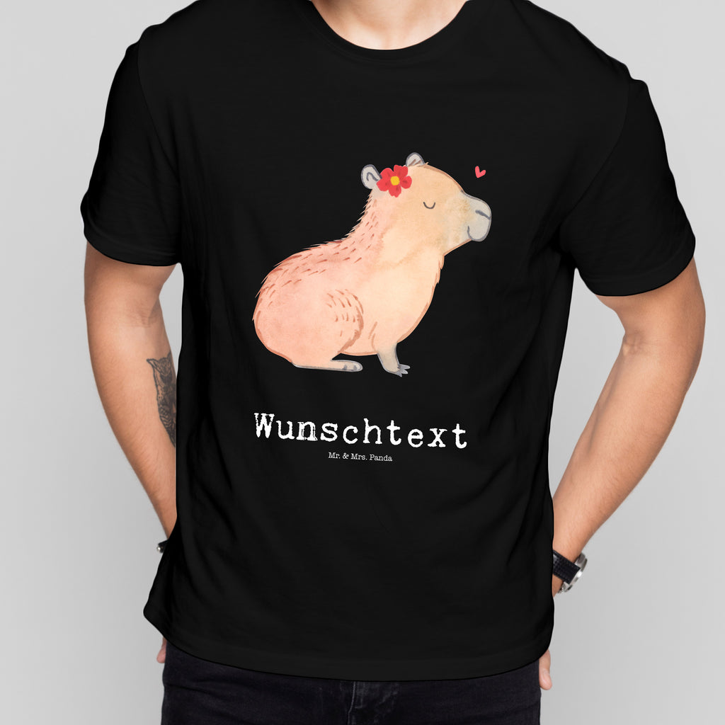 Größe XL Personalisiertes T-Shirt Capybara Blume