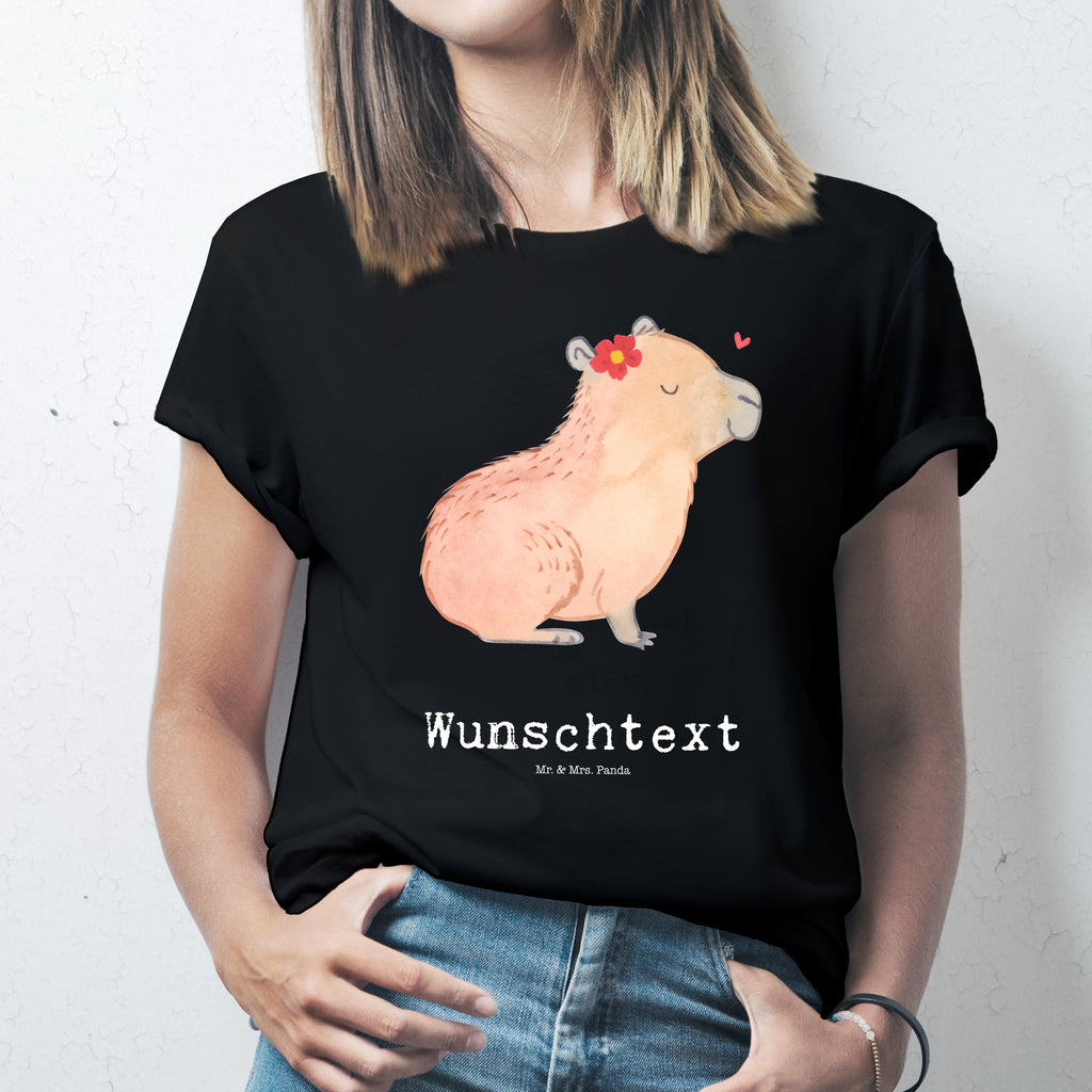 Größe XL Personalisiertes T-Shirt Capybara Blume