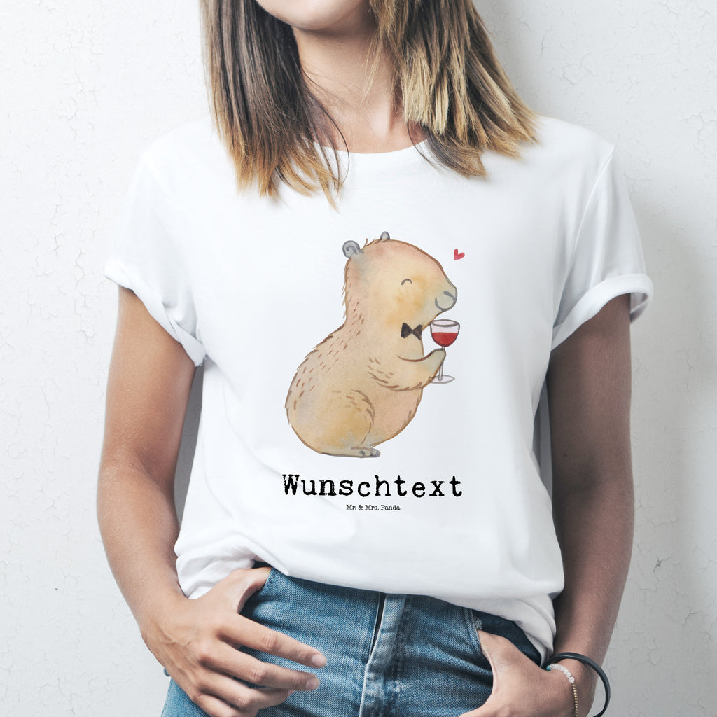 Größe XL Personalisiertes T-Shirt Capybara Wein