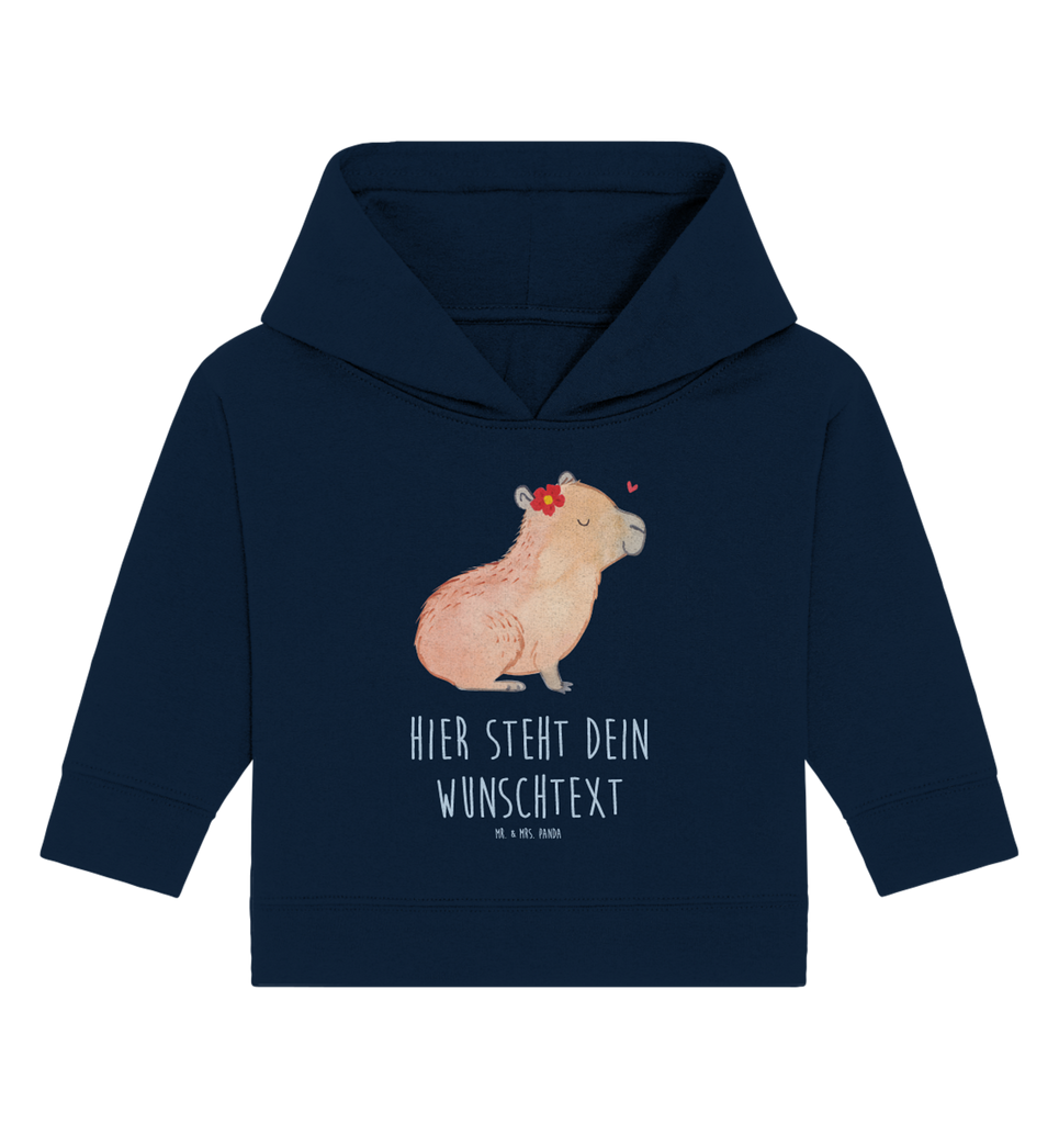 Personalisierter Baby Hoodie Capybara Blume Personalisierter Baby Hoodie, Baby Hoodie mit Namen, Babyhoodie Wunschtext, Tiermotive, Gute Laune, lustige Sprüche, Tiere, Capybara
