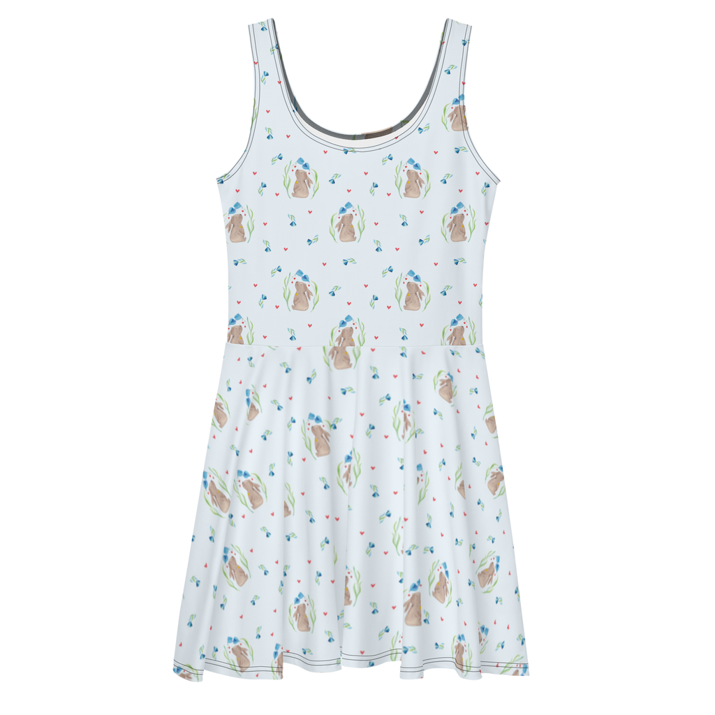 Sommerkleid Hase Blume Sommerkleid, Kleid, Skaterkleid, Ostern, Osterhase, Ostergeschenke, Osternest, Osterdeko, Geschenk zu Ostern, Hase, Kaninchen, Kind, Taufe, Taufgeschenk, Geburt, Schwangerschaft, erstes Kind, Kindergeburtstag, Geburtstag, Hoffnung, Träume