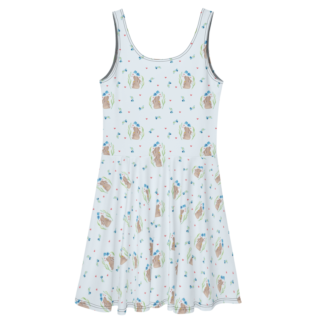 Sommerkleid Hase Blume Sommerkleid, Kleid, Skaterkleid, Ostern, Osterhase, Ostergeschenke, Osternest, Osterdeko, Geschenk zu Ostern, Hase, Kaninchen, Kind, Taufe, Taufgeschenk, Geburt, Schwangerschaft, erstes Kind, Kindergeburtstag, Geburtstag, Hoffnung, Träume