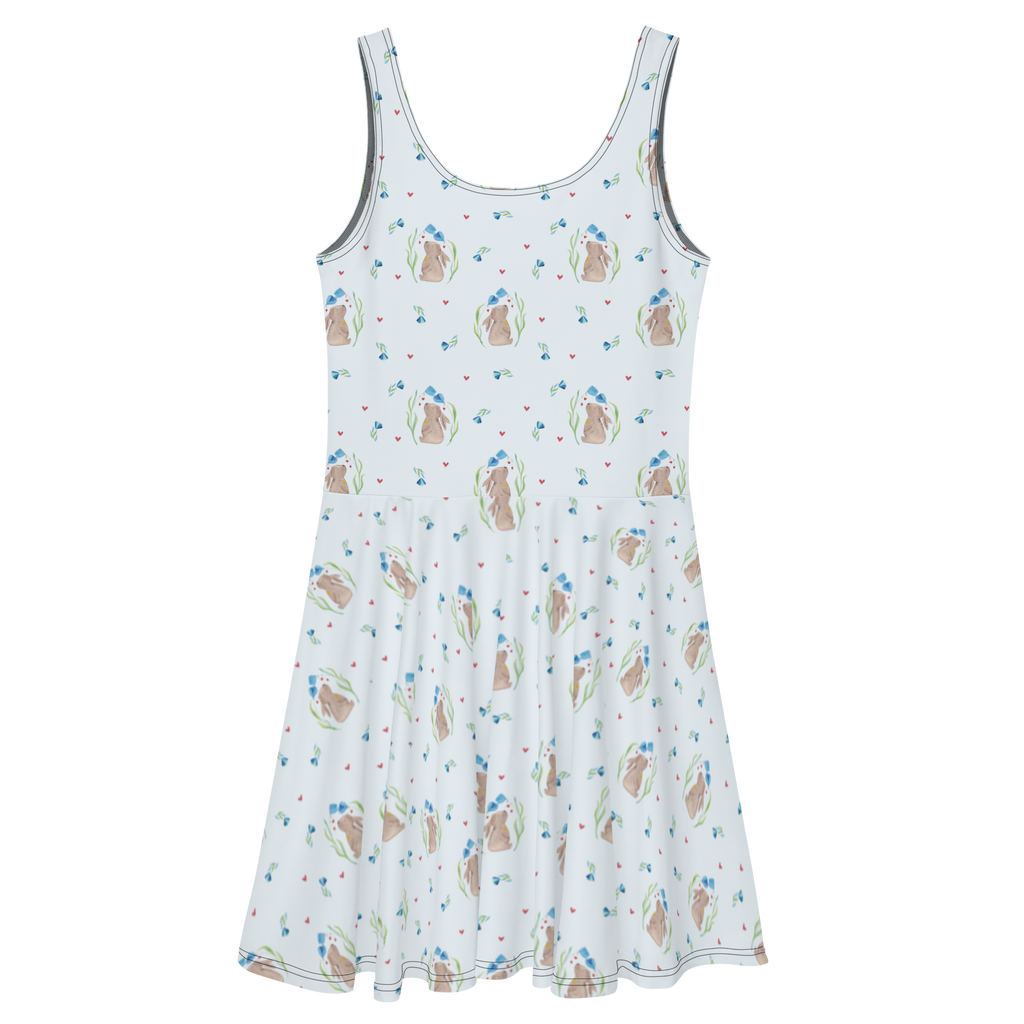 Sommerkleid Hase Blume Sommerkleid, Kleid, Skaterkleid, Ostern, Osterhase, Ostergeschenke, Osternest, Osterdeko, Geschenk zu Ostern, Hase, Kaninchen, Kind, Taufe, Taufgeschenk, Geburt, Schwangerschaft, erstes Kind, Kindergeburtstag, Geburtstag, Hoffnung, Träume